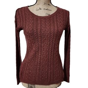 American Eagle Crew Neck Cable Knit Zip Side Sweater - Small